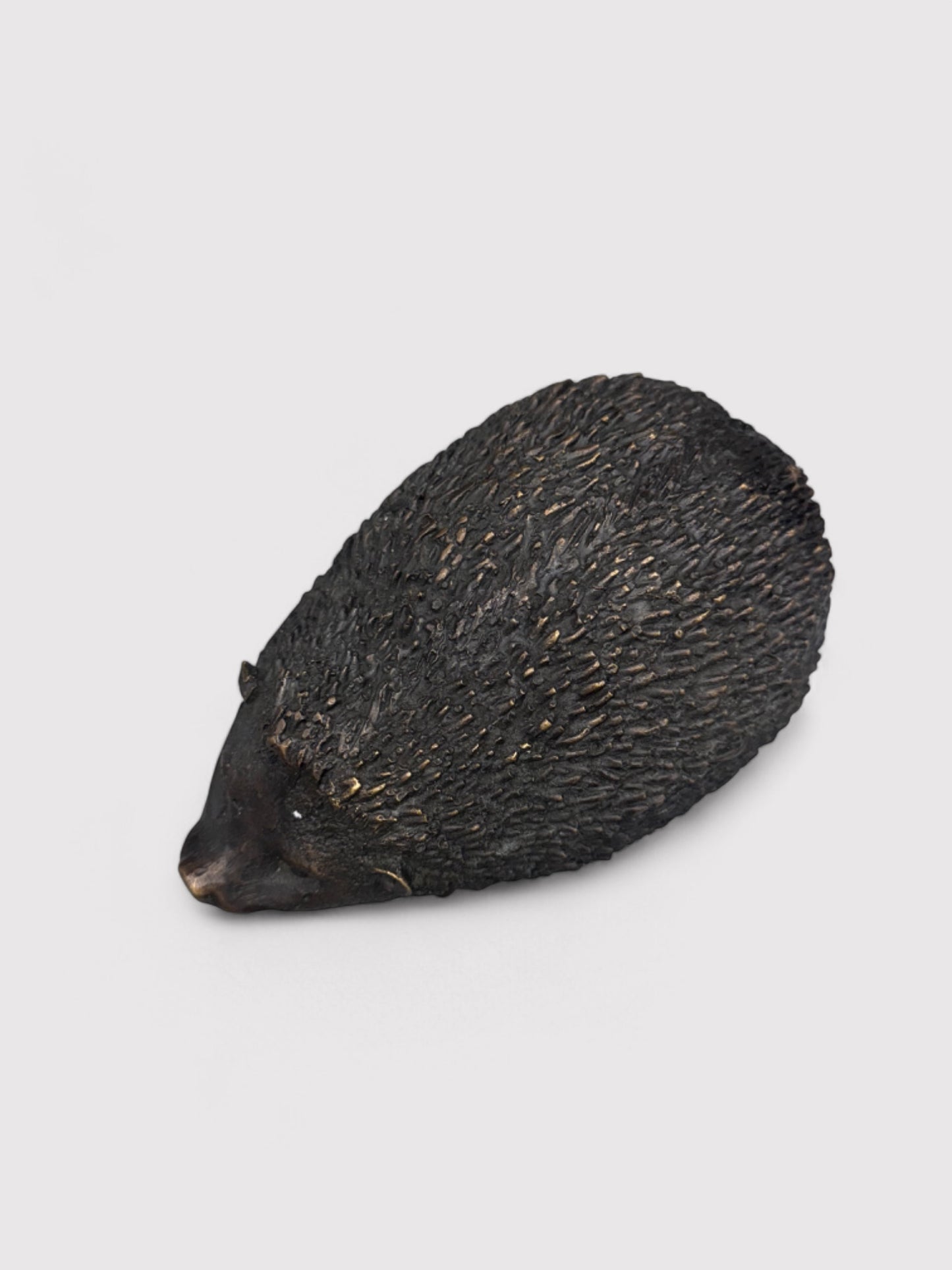 Massiver Bronze Igel, L 18cm