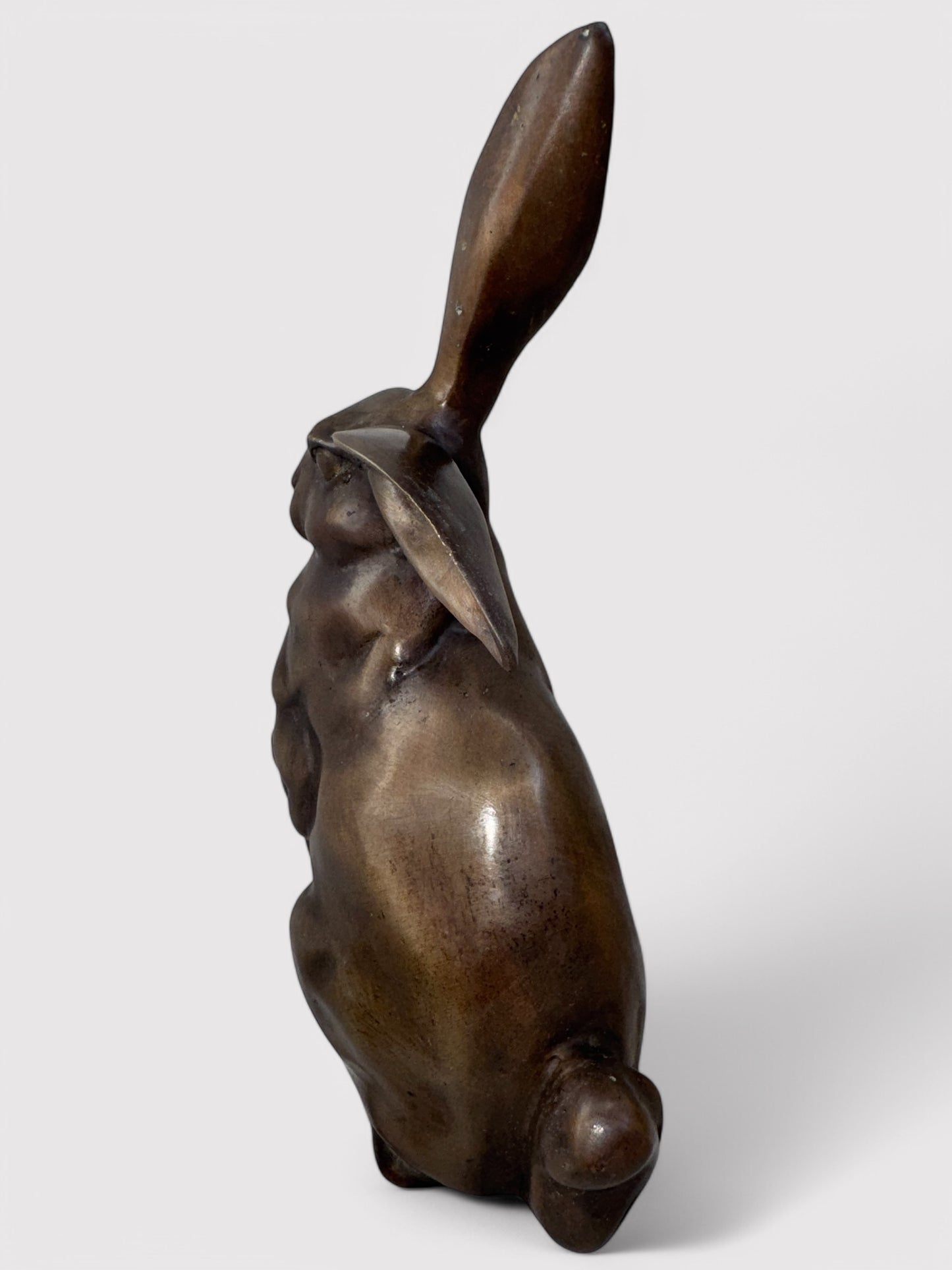 Massiver Bronze Hase für den Innen- und Außenbereich, Höhe 23cm, Dekoration für Ostern