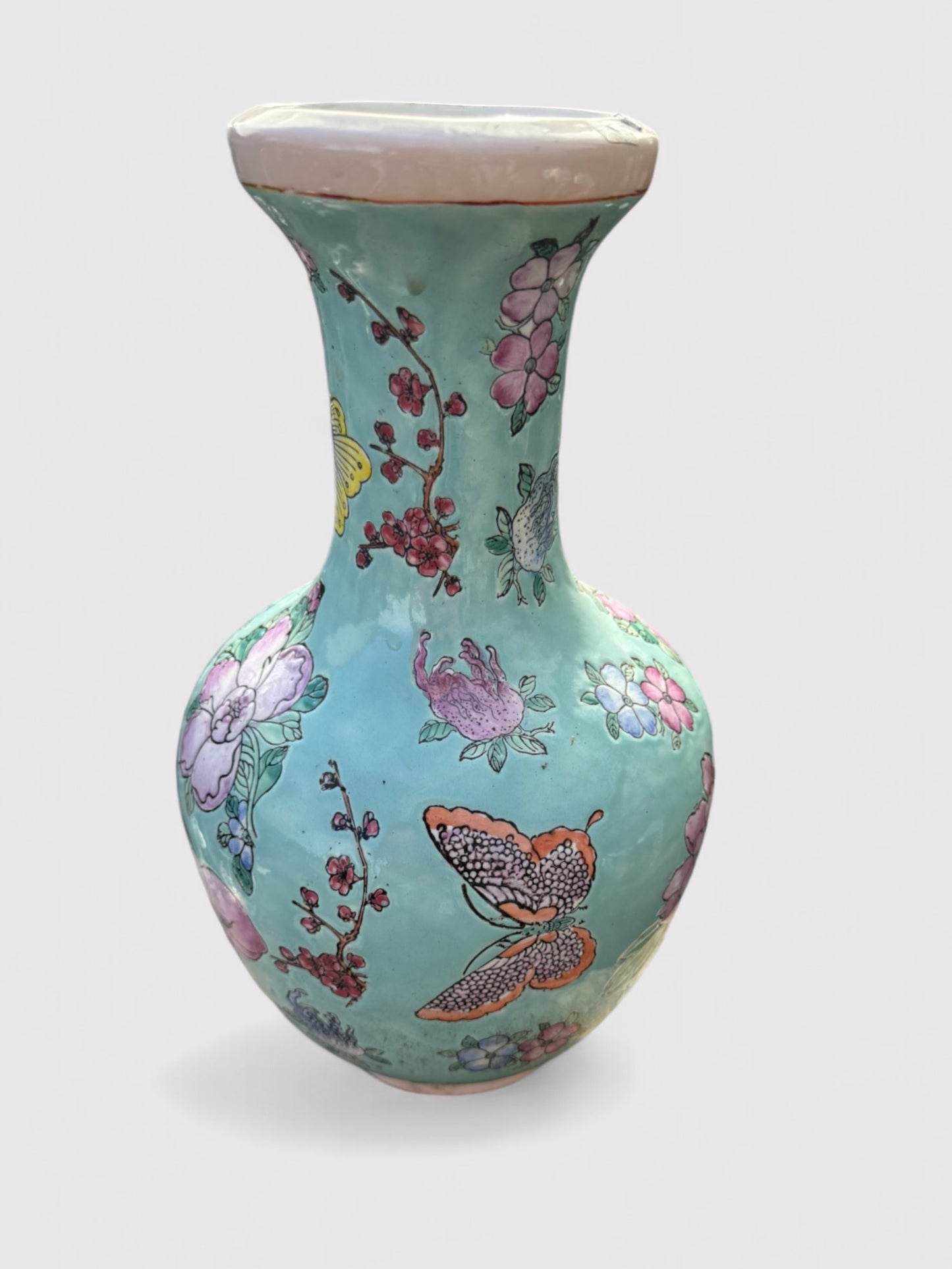 Hand-painted porcelain vase, H 35cm