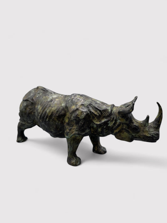 Bronze rhinoceros, L 33cm