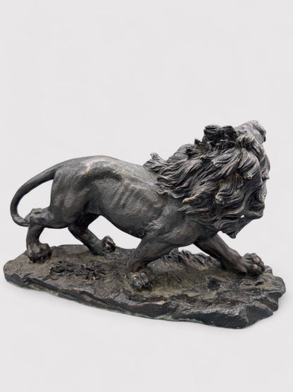 Brüllender Bronze Löwe, L 38cm