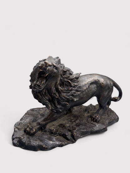 Brüllender Bronze Löwe, L 38cm