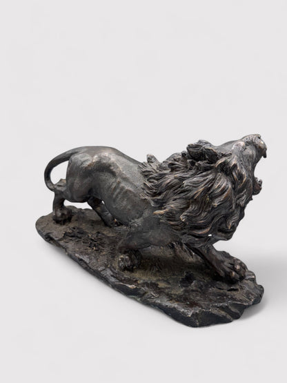 Brüllender Bronze Löwe, L 38cm