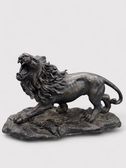 Brüllender Bronze Löwe, L 38cm