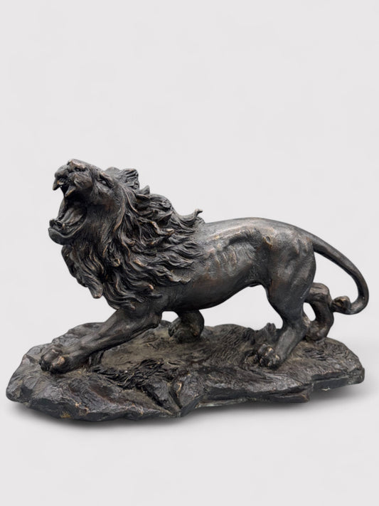 Roaring Bronze Lion, L 38cm