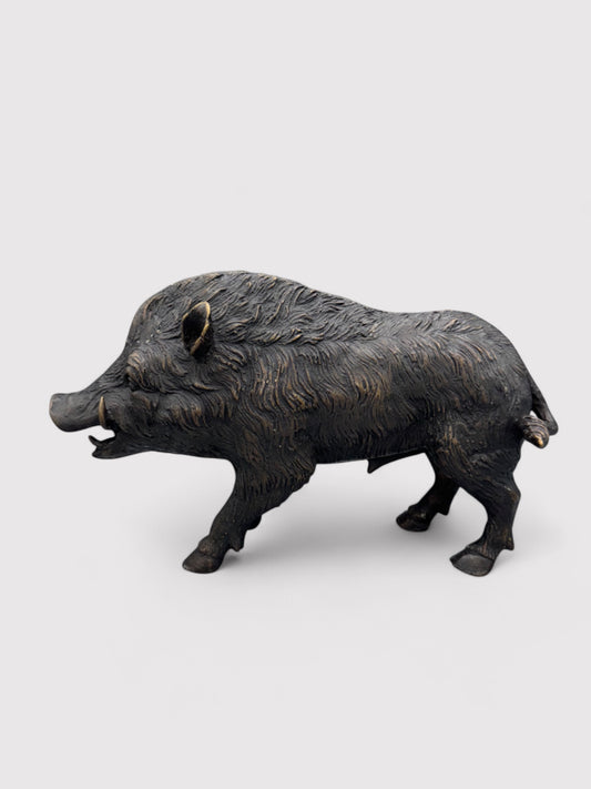 Bronze wild boar, L 31cm