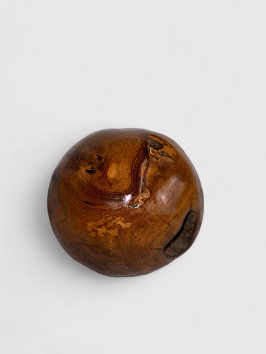 Teak wood decorative ball, ⌀ 21cm