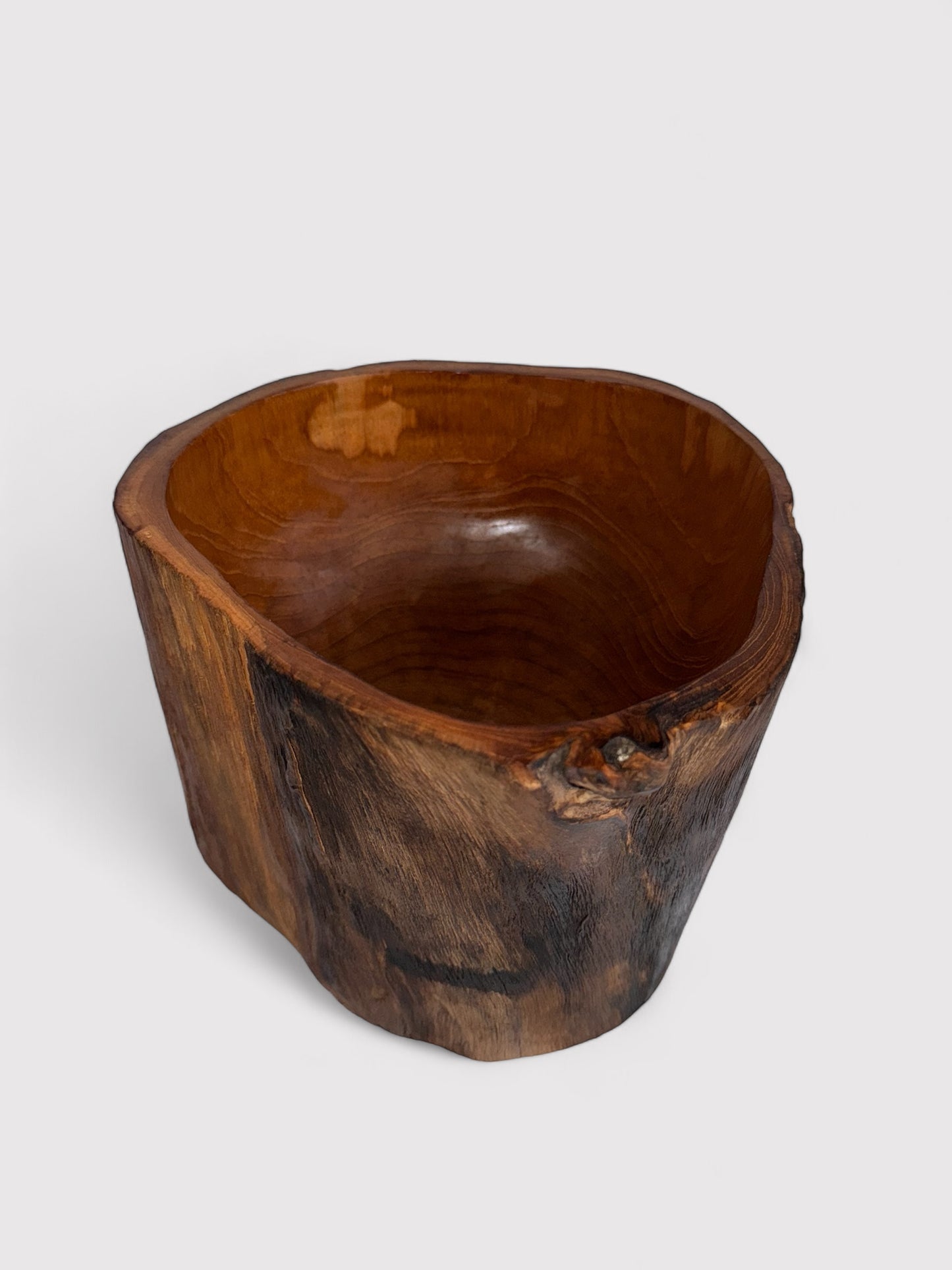 Teak wood trunk bowl 