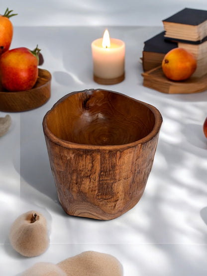 Teak wood trunk bowl 