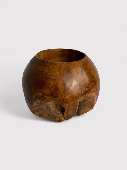 Teak wood ball bowl, ⌀ 21cm