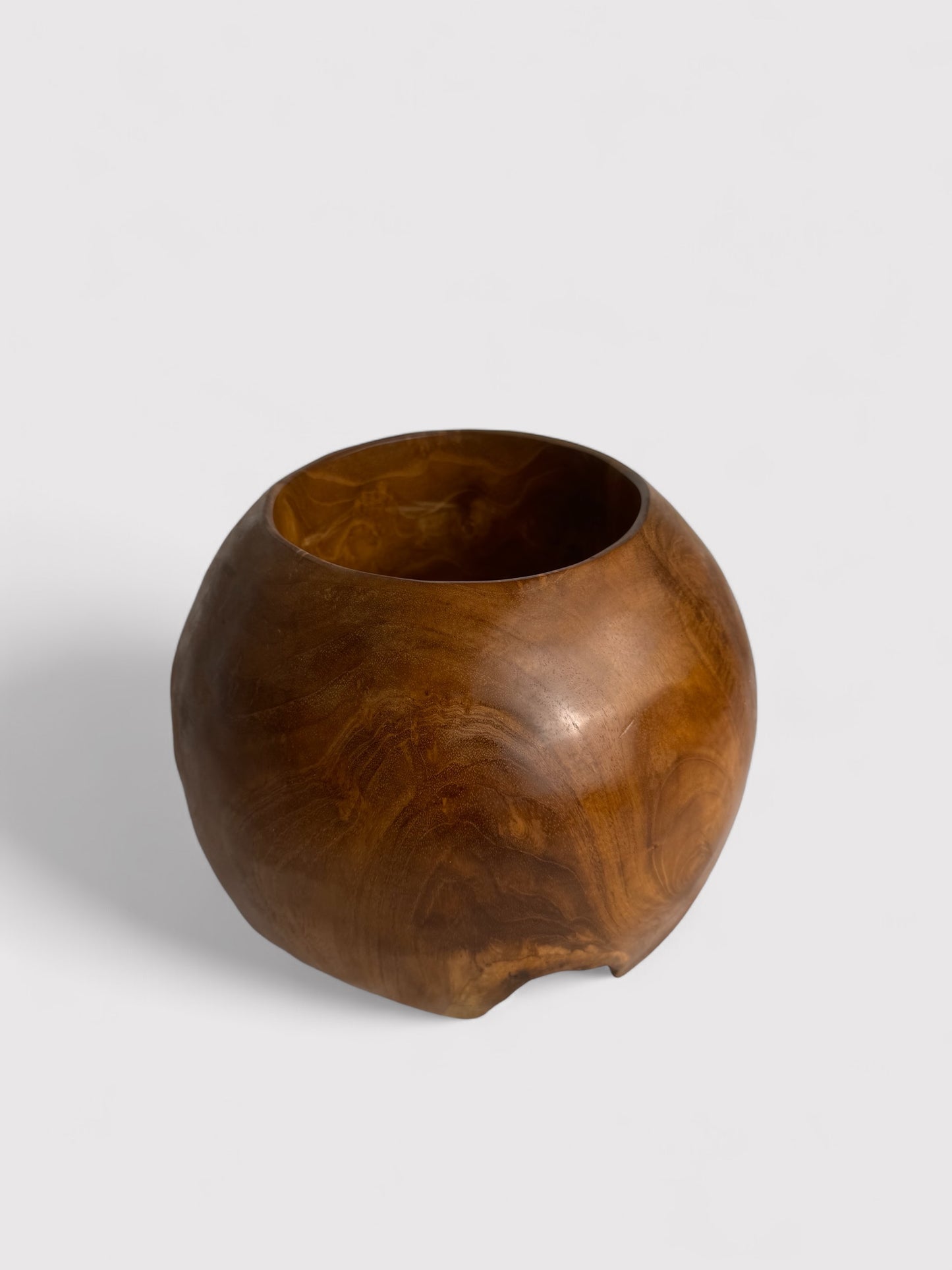 Teak wood ball bowl, ⌀ 21cm