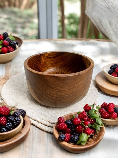 Teakholz Schüssel, ⌀15cm